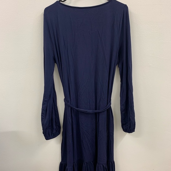 Boden CUFFS BALLOON SLEEVES DRESS navy blue size US 12R length 42 chest 22 - Picture 3 of 6